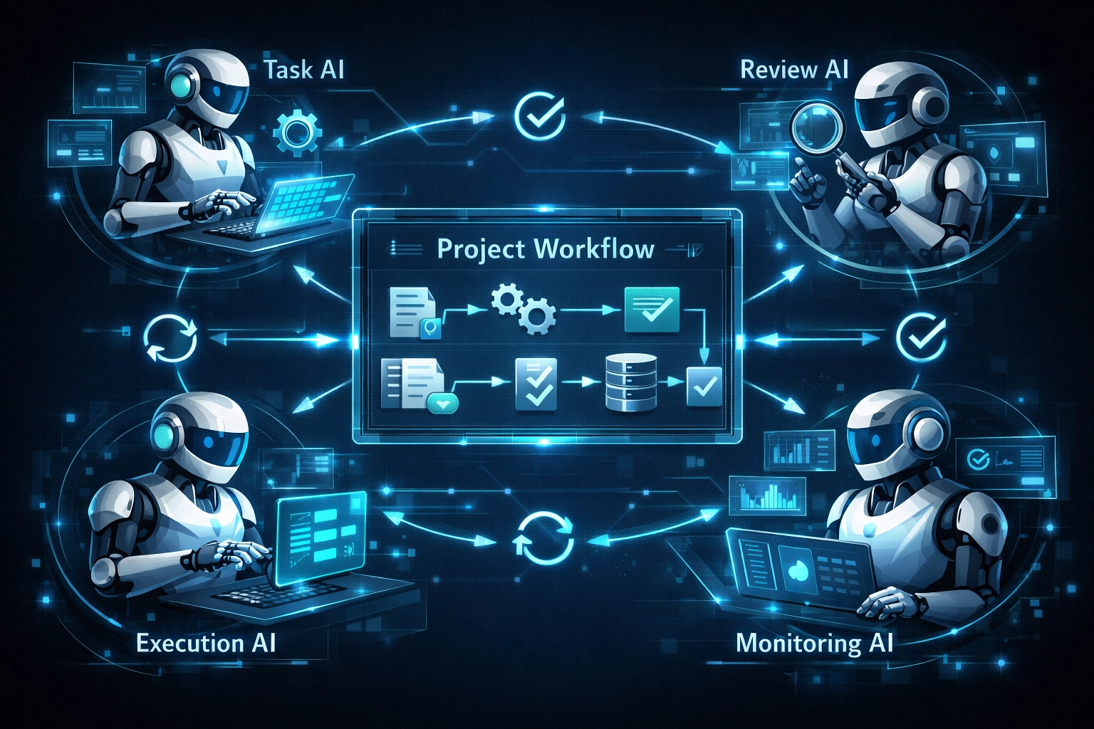 複数のAIエージェントが役割分担してレビューする構成図